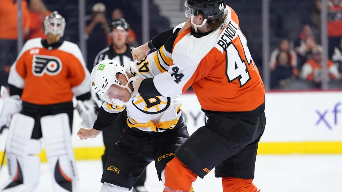 Flyers' Simon Benoit competes fiercely in defense battle