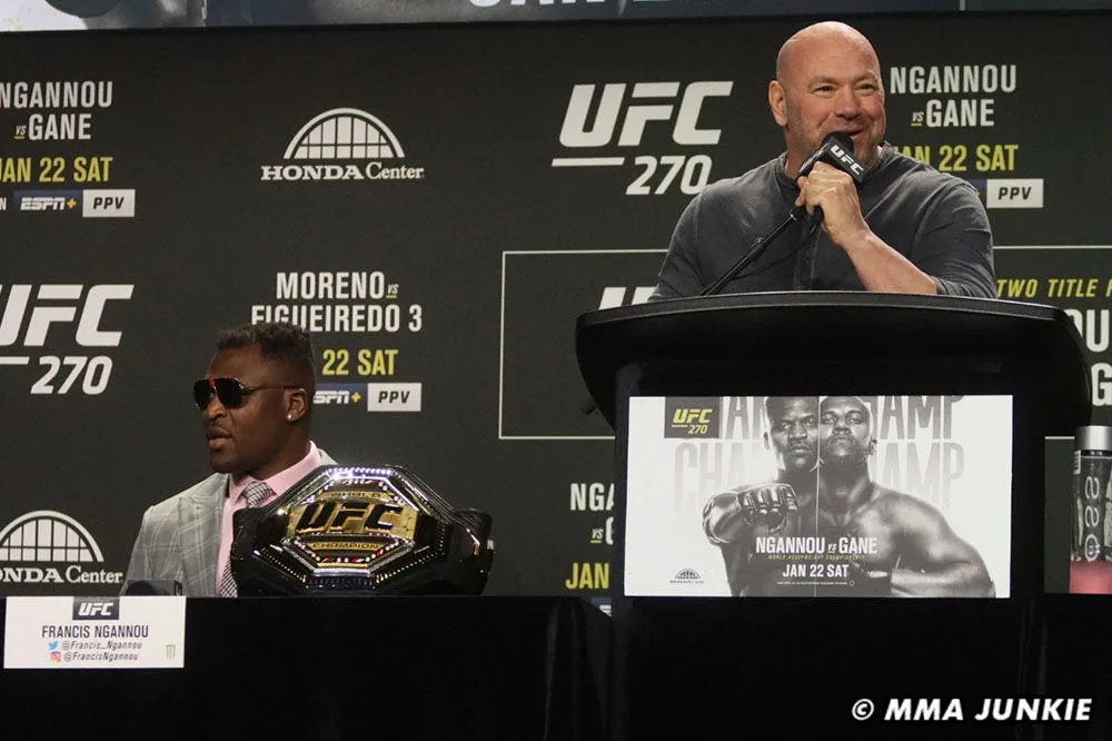 Francis Ngannou responds to Dana White's disparaging comments with 'take that loss'