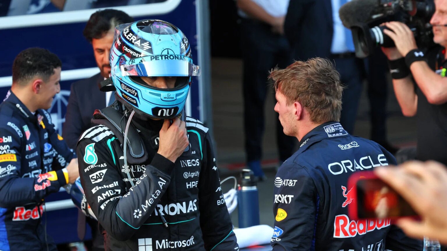 George Russell reveals issue that caused drag-race with Max Verstappen
