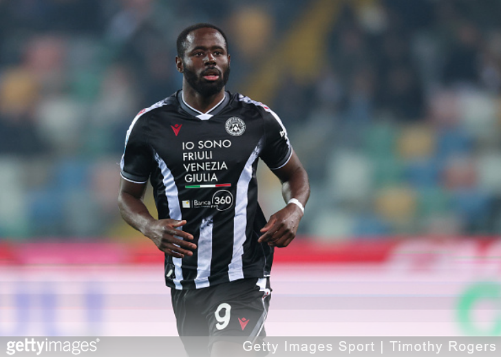 Napoli eyes January transfer for Udinese striker Keinan Davis