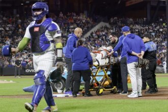 Mets' Jared Young Has Scary Collision With Nolan McLean; CT Scan Negative