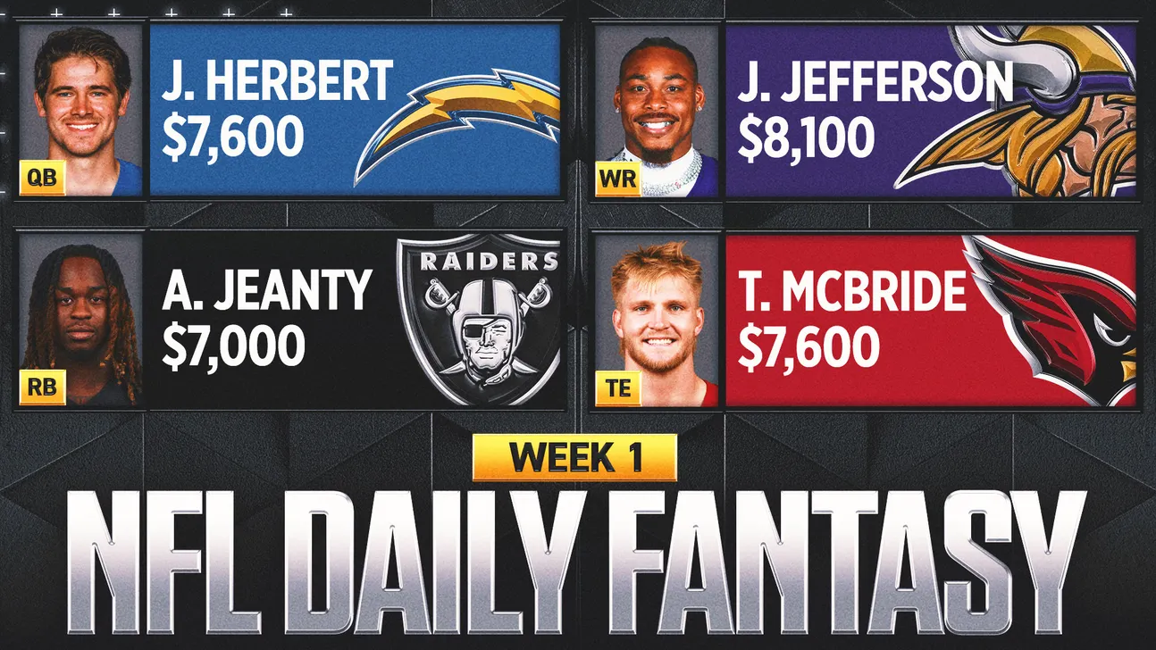 NFL DFS Week 1: Best Picks, Lineup Advice and Value Plays