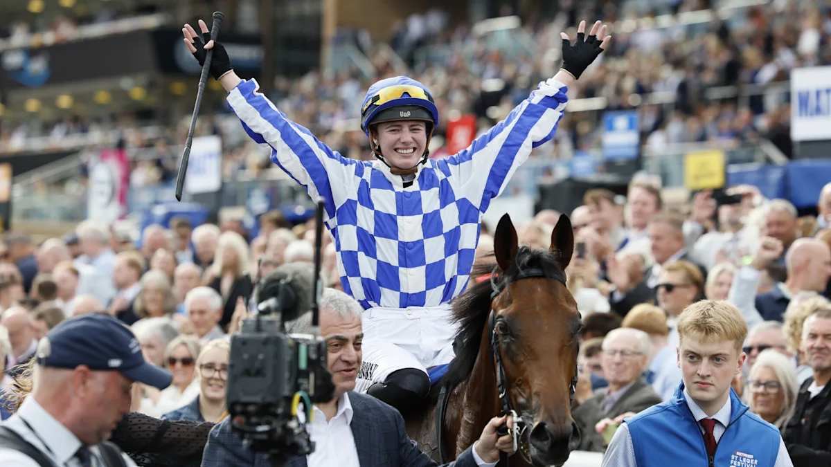 Saffie Osborne becomes first female jockey to win a British Classic