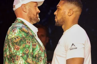 Tyson Fury and Anthony Joshua meet face-to-face for first time after rowdy press conference
