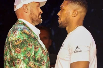 Tyson Fury and Anthony Joshua meet face-to-face for first time after rowdy press conference
