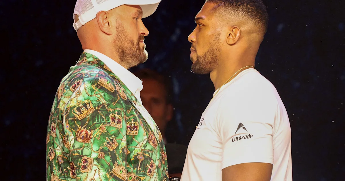Tyson Fury and Anthony Joshua meet face-to-face for first time after rowdy press conference