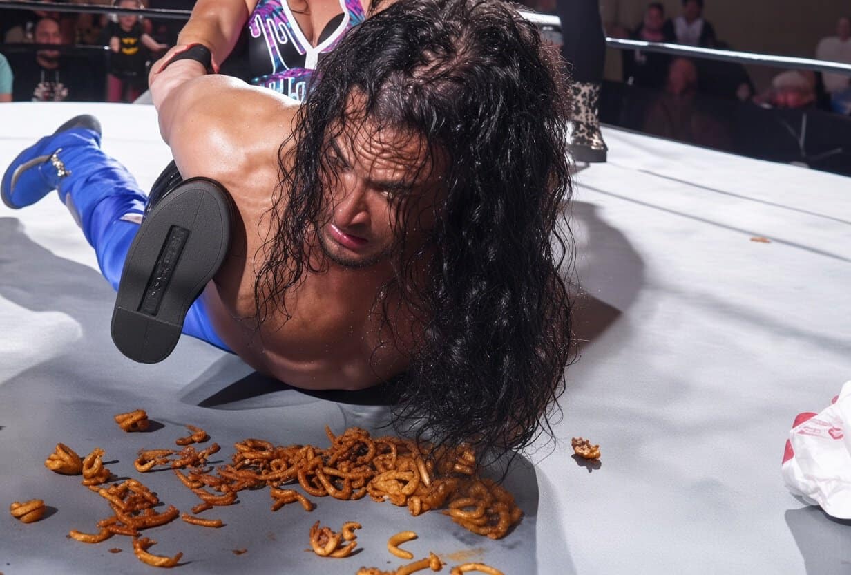 Aaron Solo Hits Opponent With Arby's Curly Fries During REVOLVER Title Defense