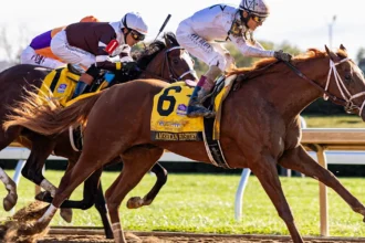 American History Grinds to Breeders' Futurity Win, Gives John Velazquez Third Win of the Day