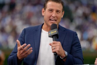 Anthony Rizzo provides analysis during AL Wild Card Series