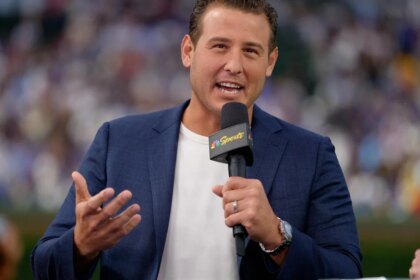 Anthony Rizzo provides analysis during AL Wild Card Series