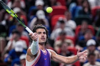 Carlos Alcaraz tests new mustache in opening Shanghai win