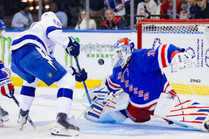 Igor Shesterkin scores first goal as Rangers goalie in 5-1 home opener win over Lightning