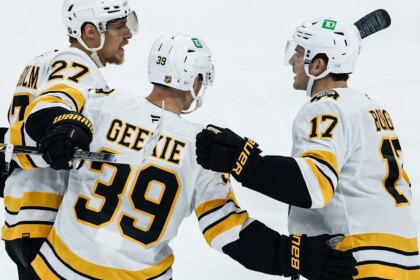 JJ Peterka scores in OT to lead Bruins past Jets 4-3