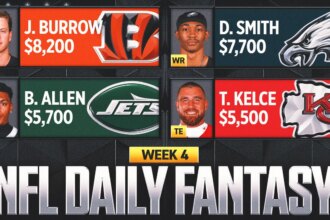NFL DFS Week 4: Best Picks, Lineup Advice and Value Plays