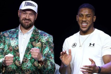 Respect and laughs as Tyson Fury and Anthony Joshua face off