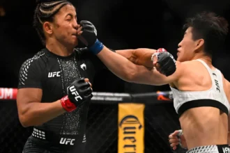 Wang Cong shows scratched eye in statement after UFC 332 title loss