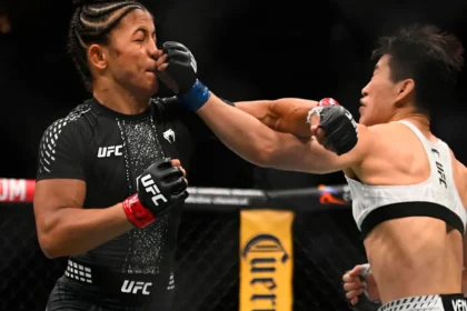 Wang Cong shows scratched eye in statement after UFC 332 title loss